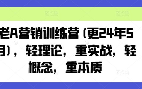 老A营销训练营，轻理论，重实战，轻概念，重本质
