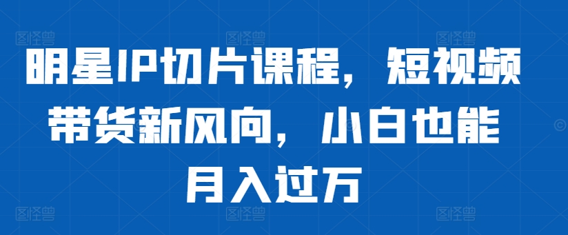 明星IP切片课程