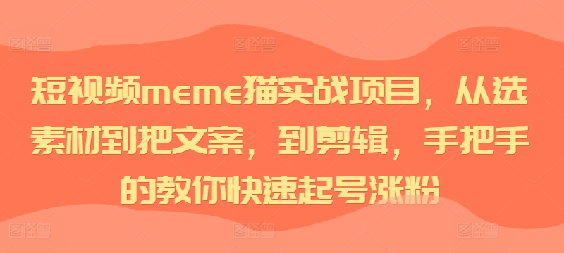 短视频meme猫实战项目