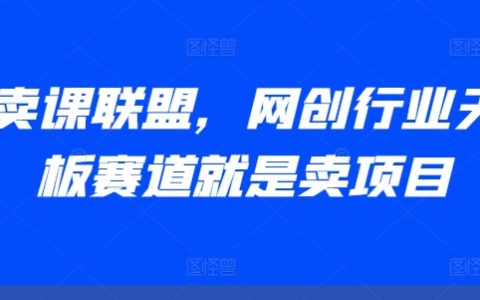 AI卖课联盟，网创行业天花板赛道就是卖项目