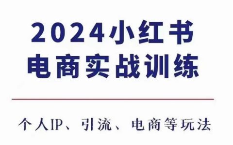 2024小红书电商3.0实战训练，包含个人IP、引流、电商等玩法
