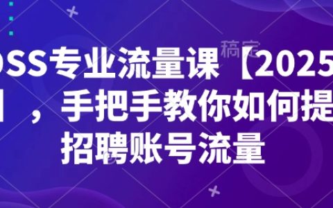BOSS专业流量课【2025新课】，手把手教你如何提升招聘账号流量