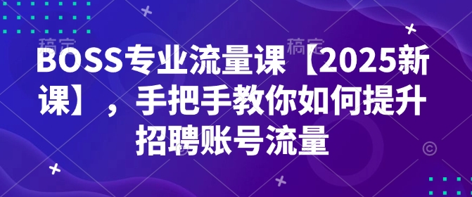 BOSS专业流量课