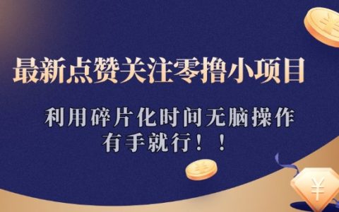 最新点赞关注零撸小项目，利用碎片化时间无脑操作