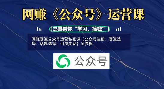 网创赛道公众号运营私密课