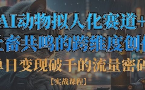 单日变现破千的流量密码，AI动物拟人化赛道+社畜共鸣的跨维度创作