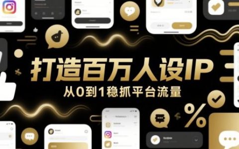 打造百万人设IP，从0到1稳抓平台流量