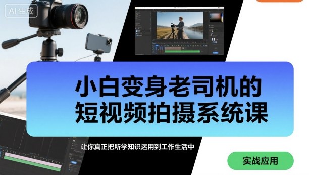 小白变身老司机的短视频拍摄系统课