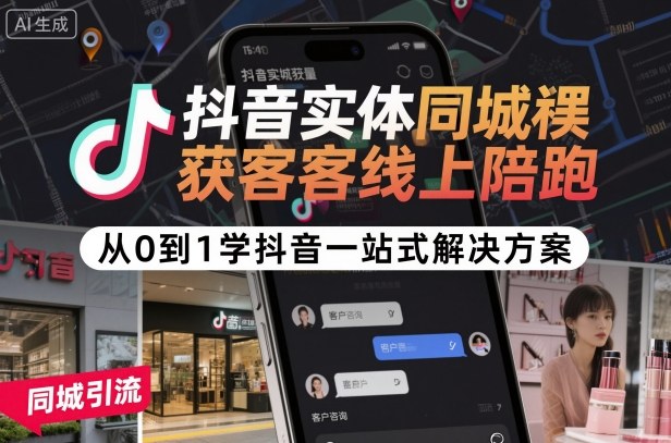 抖音实体同城获客线上陪跑