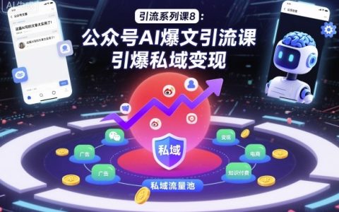 引流系列课8：公众号AI爆文引流课，引爆私域变现