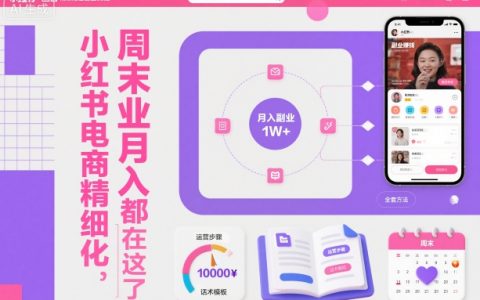 小红书电商精细化运营全流程，周末副业月入1W+，全套方法都在这了