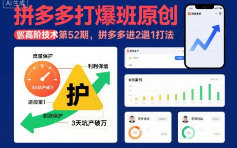 拼多多打爆班原创高阶技术第52期，拼多多进2退1打法