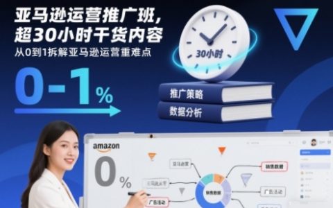 亚马逊运营推广班，超30小时干货内容，从0到1拆解亚马逊运营重难点