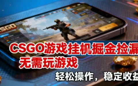CSGO游戏挂G掘金捡漏，不需要玩游戏，操作简单，收益稳定