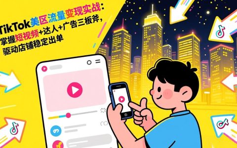 TikTok美区流量变现实战：掌握短视频+达人+广告三板斧，驱动店铺稳定出单