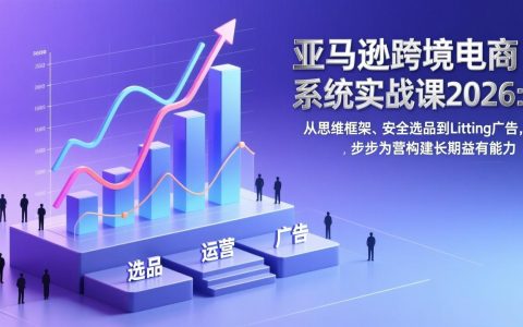 亚马逊跨境电商系统实战课2026：从思维框架、安全选品到Listing广告，步步为营构建长期盈利能力