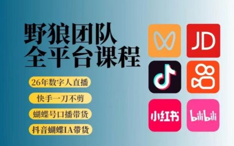 野狼团队2026新版全平台短视频带货教学，打开流量突破口，开始Ai带货（更新26年4月25日）